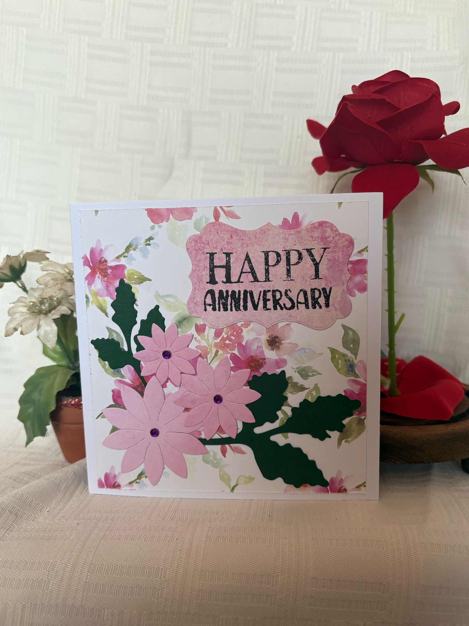 Flowers Anniversary Card