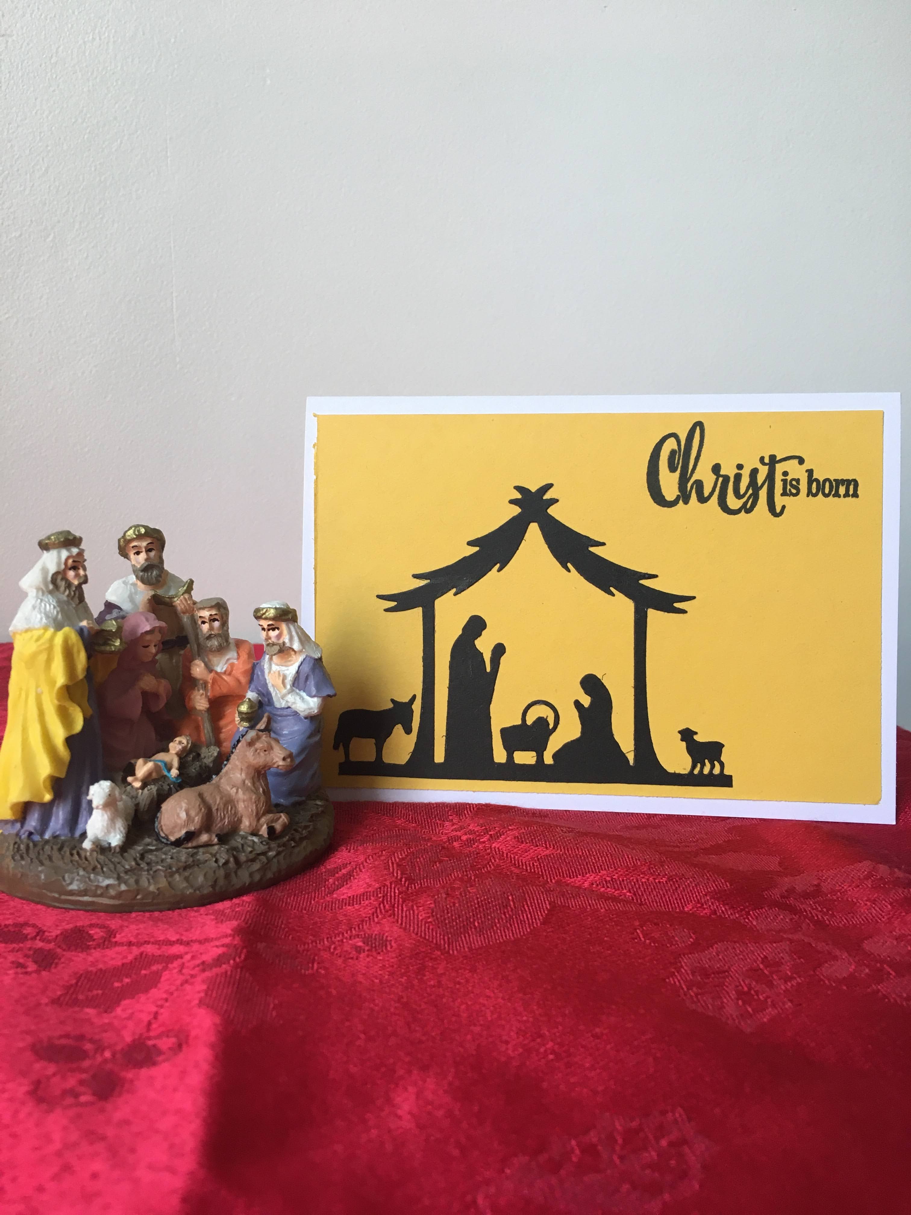 Christ is born Nativity Card